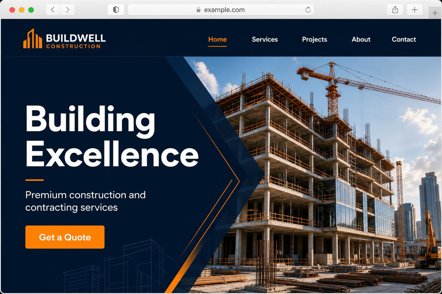 Contractor website example